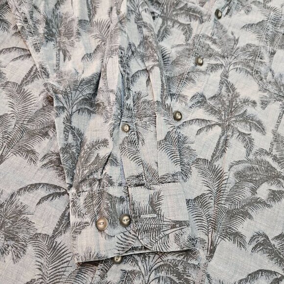 Tommy Bahama Mens XXL Chambray Shirt Shade Blue Ash Palm Tree Long Sleeve Button - Picture 5 of 10